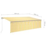 Auvent automatique store capteur de vent/LED 5x3 m Jaune/blanc – Image 7