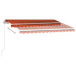 Auvent manuel rétractable avec LED 300x250 cm Orange et marron – Image 3