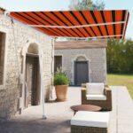 Auvent automatique sur pied 350x250 cm Orange/marron