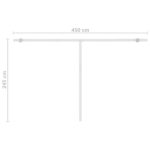 Auvent manuel rétractable avec LED 400x300 cm Orange et marron – Image 11