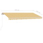 Auvent manuel rétractable avec LED 450x300 cm Jaune et blanc – Image 10