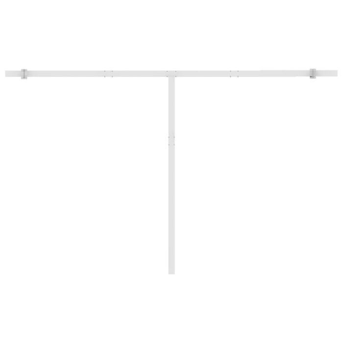 Auvent manuel rétractable avec LED 450x300 cm Jaune et blanc – Image 7