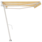 Auvent automatique sur pied 500x300 cm Jaune/Blanc – Image 4