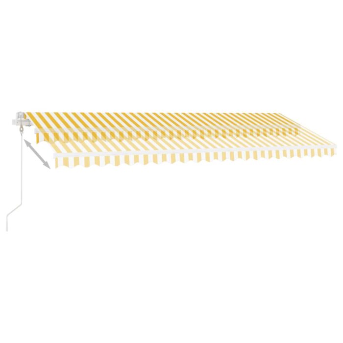 Auvent automatique capteur de vent/LED 500x300cm Jaune et blanc – Image 2