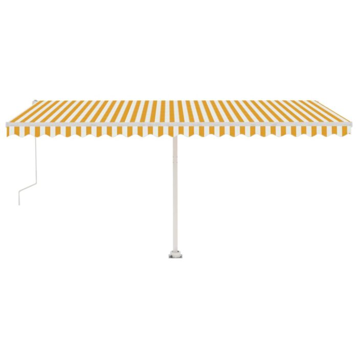 Auvent automatique capteur de vent/LED 500x300cm Jaune et blanc – Image 3