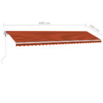 Auvent automatique sur pied 600x300 cm Orange/marron – Image 10