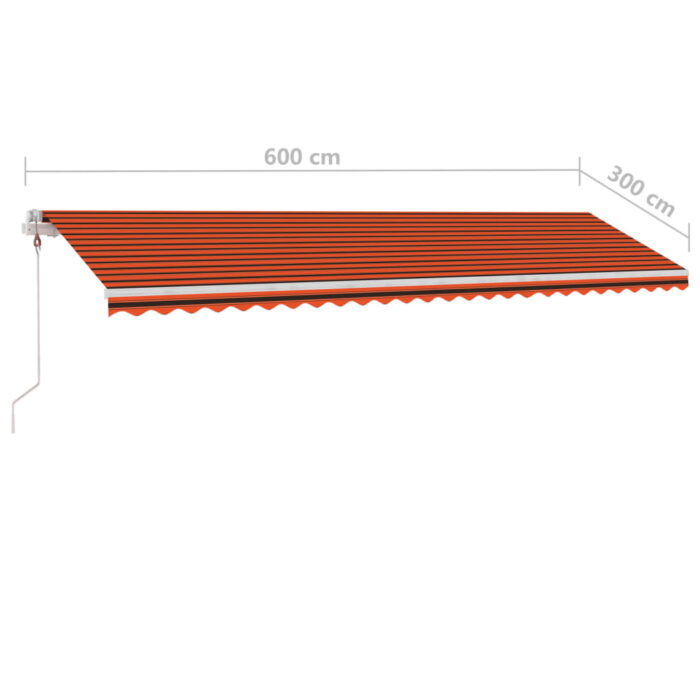 Auvent automatique sur pied 600x300 cm Orange/marron – Image 10
