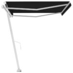 Auvent manuel rétractable sur pied 400x350 cm Anthracite – Image 3