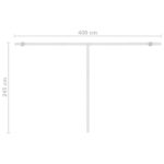 Auvent manuel rétractable avec LED 400x350 cm Anthracite – Image 9