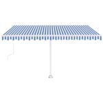 Auvent automatique sur pied 450x350 cm Bleu/Blanc – Image 2