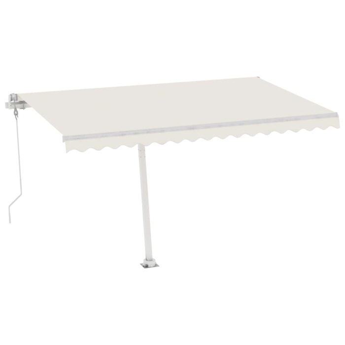 Auvent automatique sur pied 450x350 cm Crème – Image 3