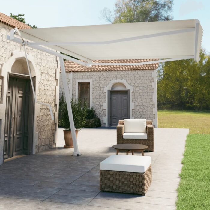 Auvent automatique sur pied 450x350 cm Crème – Image 1