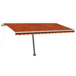Auvent automatique capteur de vent/LED 400x300 cm Orange/marron – Image 3