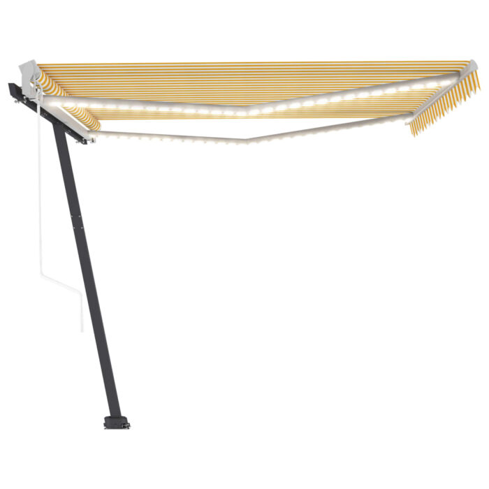 Auvent automatique capteur de vent/LED 450x300cm Jaune et blanc – Image 2