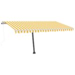 Auvent automatique capteur de vent/LED 450x300cm Jaune et blanc – Image 3