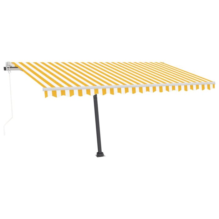 Auvent automatique capteur de vent/LED 450x300cm Jaune et blanc – Image 3