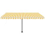 Auvent automatique capteur de vent/LED 450x300cm Jaune et blanc – Image 4