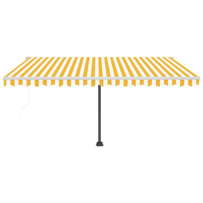 Auvent automatique capteur de vent/LED 450x300cm Jaune et blanc – Image 4