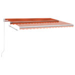 Auvent automatique capteur de vent/LED 450x300 cm Orange marron – Image 5