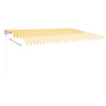 Auvent manuel rétractable sur pied 500x300 cm Jaune/Blanc – Image 5