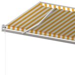 Auvent manuel rétractable sur pied 500x300 cm Jaune/Blanc – Image 6