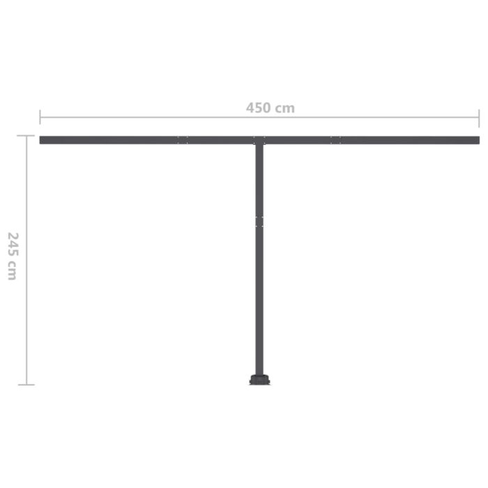 Auvent manuel rétractable avec LED 500x300 cm Jaune et blanc – Image 12