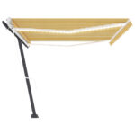 Auvent automatique capteur de vent/LED 500x300cm Jaune et blanc – Image 2