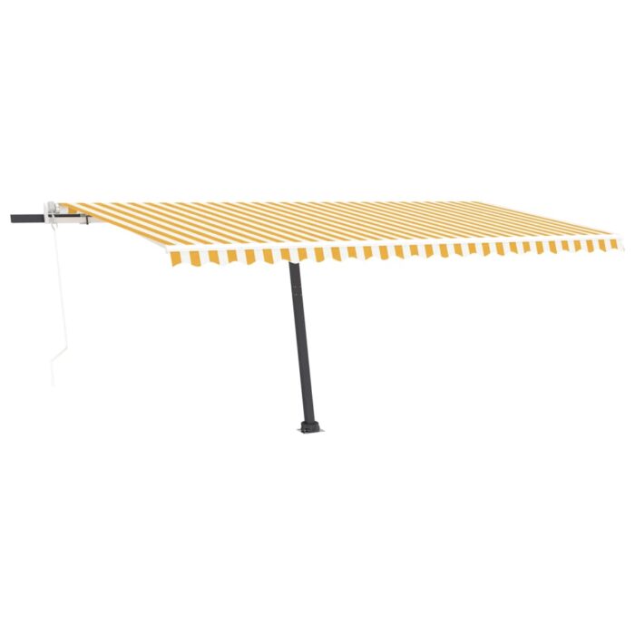 Auvent automatique capteur de vent/LED 500x300cm Jaune et blanc – Image 3