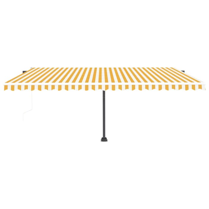 Auvent automatique capteur de vent/LED 500x300cm Jaune et blanc – Image 4