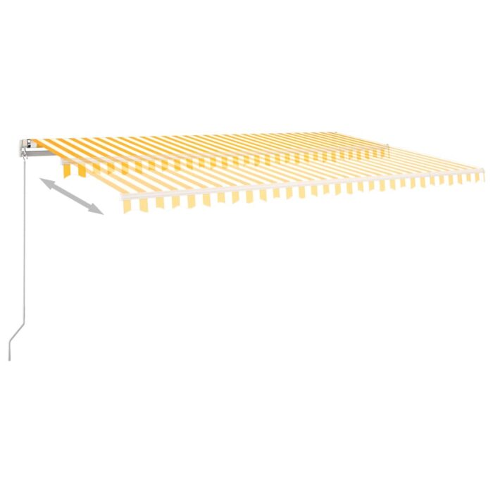 Auvent automatique capteur de vent/LED 500x300cm Jaune et blanc – Image 5