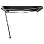 Auvent manuel rétractable sur pied 400x350 cm Anthracite – Image 5