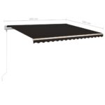 Auvent manuel rétractable avec LED 400x350 cm Anthracite – Image 10