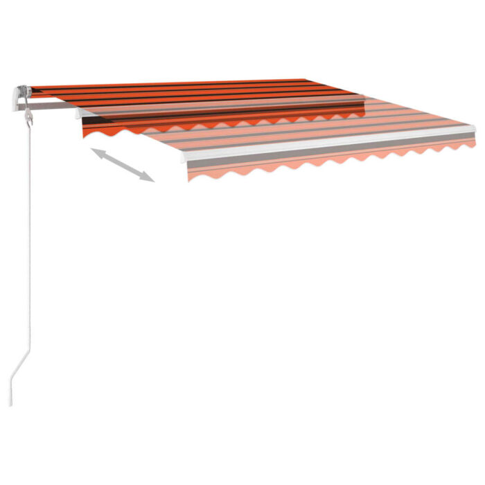 Auvent rétractable automatique et poteaux 3x2,5 m Orange marron – Image 3