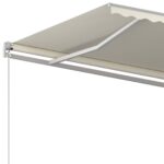Auvent rétractable automatique avec poteaux 3,5x2,5 m Crème – Image 5