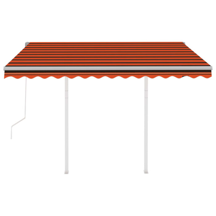 Auvent rétractable automatique poteaux 3,5x2,5 m Orange marron – Image 3