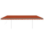 Auvent automatique rétractable et poteaux 6x3m Orange et marron – Image 3