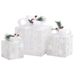 Boîtes-cadeaux de Noël décoratives 3 pcs Extérieur Intérieur – Image 2
