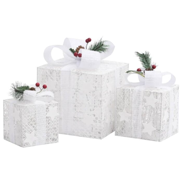 Boîtes-cadeaux de Noël décoratives 3 pcs Extérieur Intérieur – Image 2