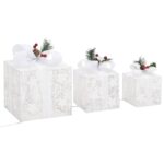 Boîtes-cadeaux de Noël décoratives 3 pcs Extérieur Intérieur – Image 3