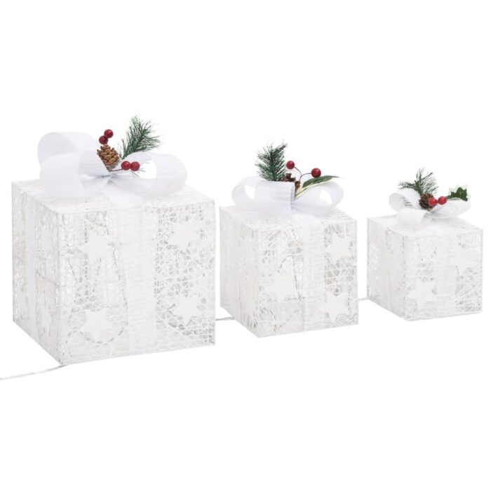 Boîtes-cadeaux de Noël décoratives 3 pcs Extérieur Intérieur – Image 3