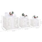 Boîtes-cadeaux de Noël décoratives 3 pcs Extérieur Intérieur – Image 7