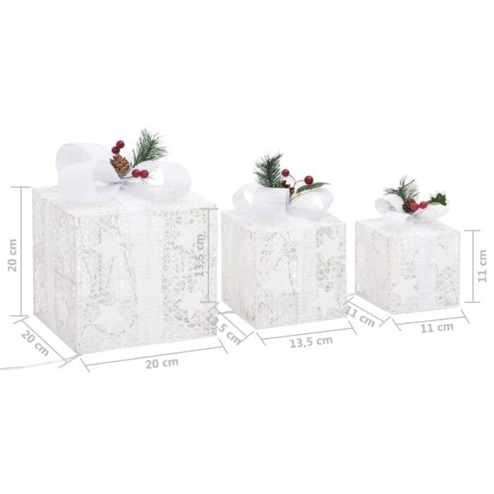 Boîtes-cadeaux de Noël décoratives 3 pcs Extérieur Intérieur – Image 7