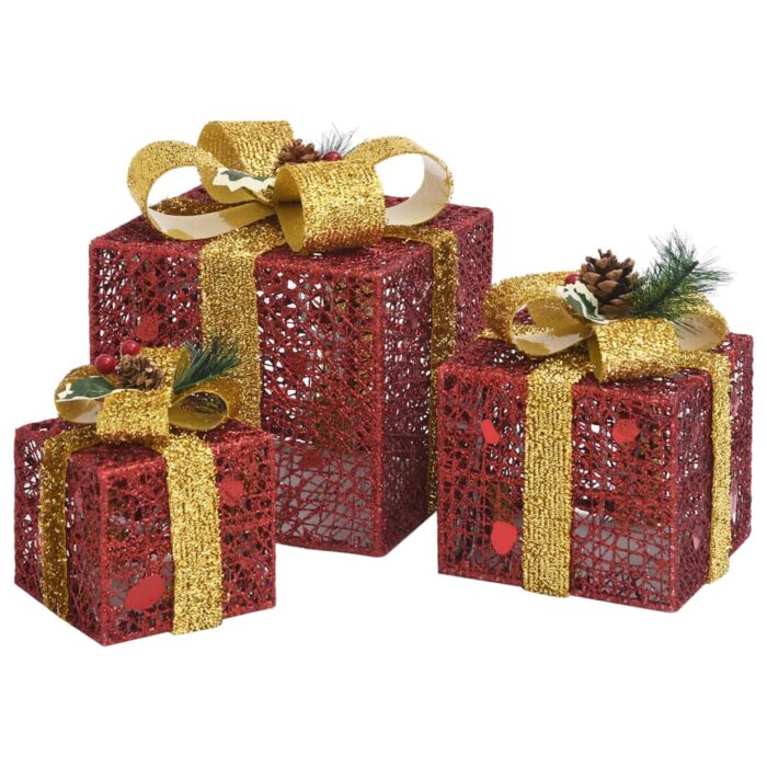 Boîtes-cadeaux de Noël décoratives 3 pcs Extérieur Intérieur – Image 2
