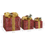 Boîtes-cadeaux de Noël décoratives 3 pcs Extérieur Intérieur – Image 7