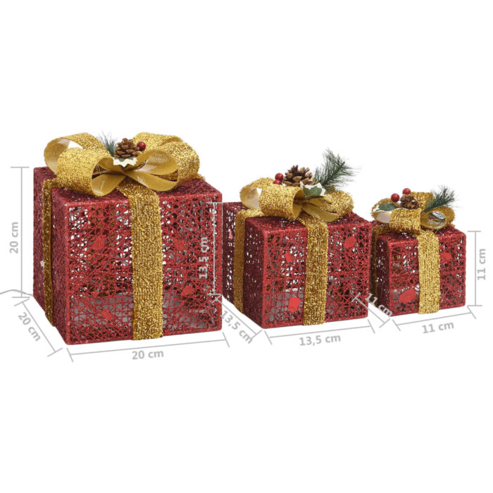 Boîtes-cadeaux de Noël décoratives 3 pcs Extérieur Intérieur – Image 7