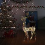 Renne de décoration de Noël Acrylique 140 LED colorées 120 cm