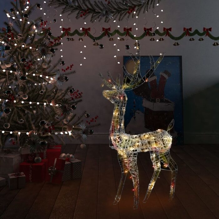 Renne de décoration de Noël Acrylique 140 LED colorées 120 cm – Image 1