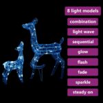 Famille de rennes de décoration Acrylique 160 LED bleu – Image 2