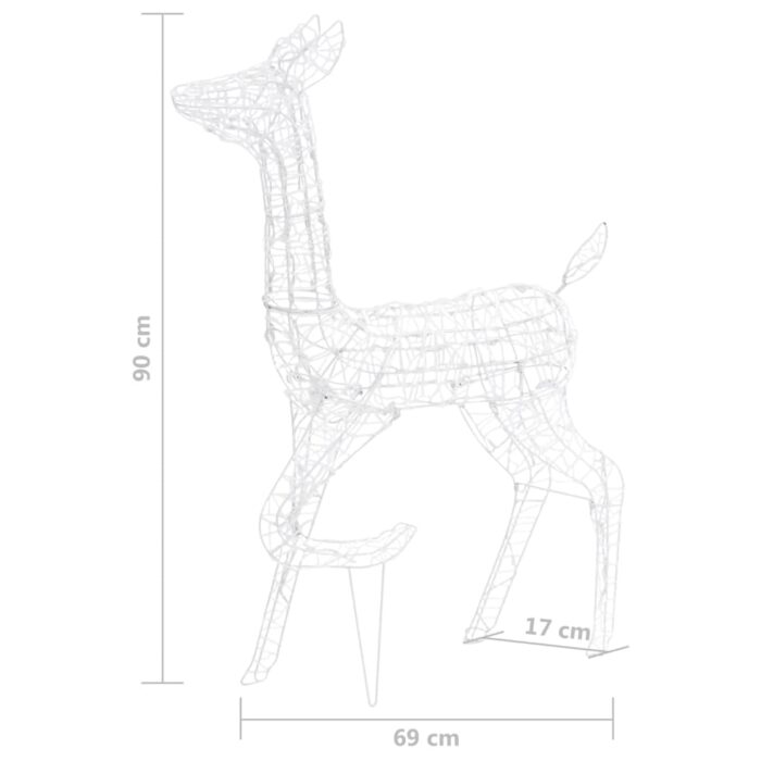 Famille de rennes de décoration Acrylique 160 LED bleu – Image 9