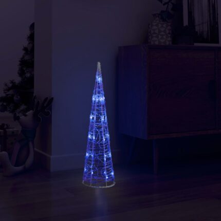 Cône lumineux décoratif pyramide à LED Acrylique Bleu 60 cm